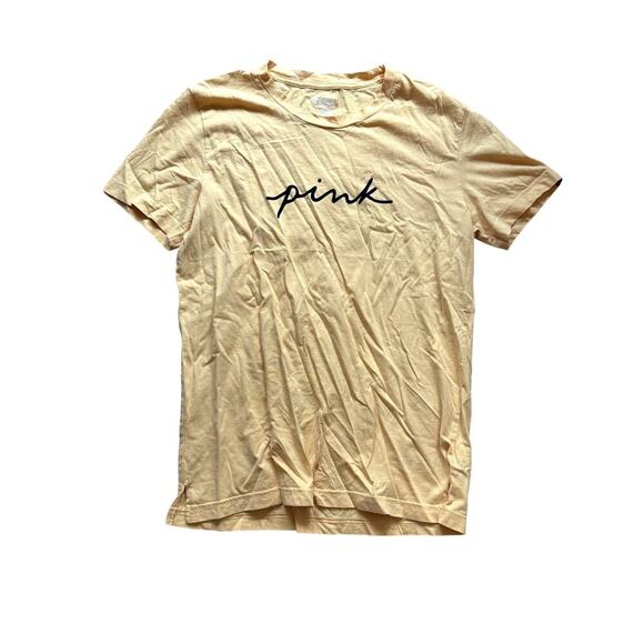 Pink by Victoria's Secret Yellow Comfy Sleep Shirt Women's Size Medium - Picture 1 of 3